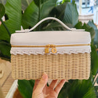 Mini handbag Kelly bag shoulder crossbody bamboo woven bag