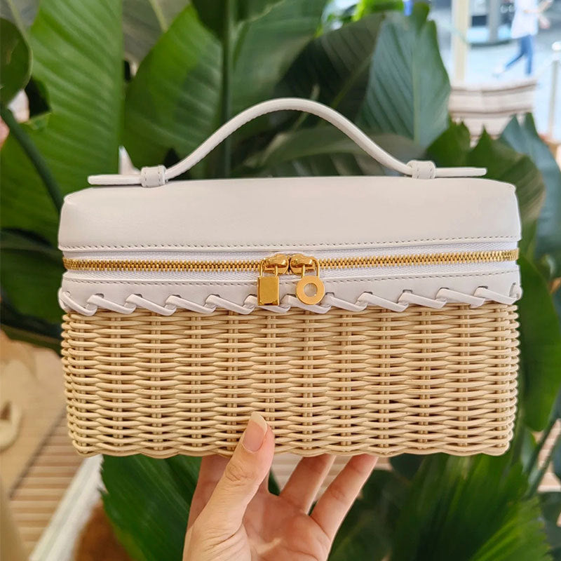 Mini handbag Kelly bag shoulder crossbody bamboo woven bag