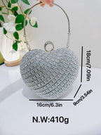 Crystal Heart Evening Clutch Bag