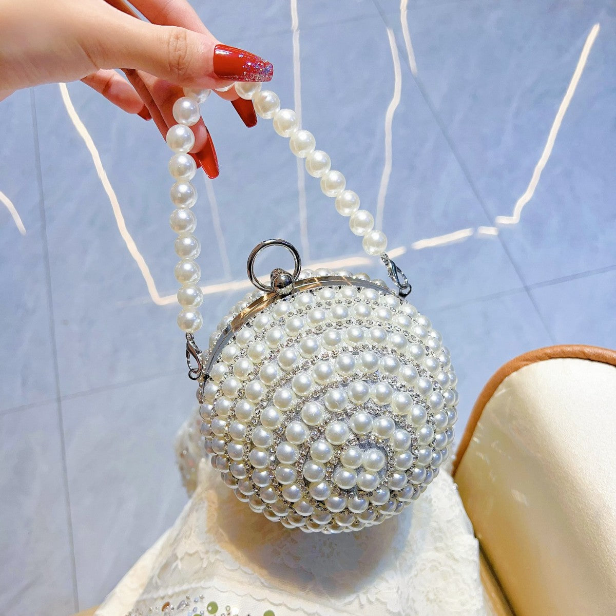 Pearl Sphere Evening Bag