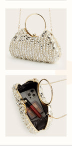 Luxury Rhinestone Evening Clutch Sparkly Crystal Handbag Wedding Party Purse