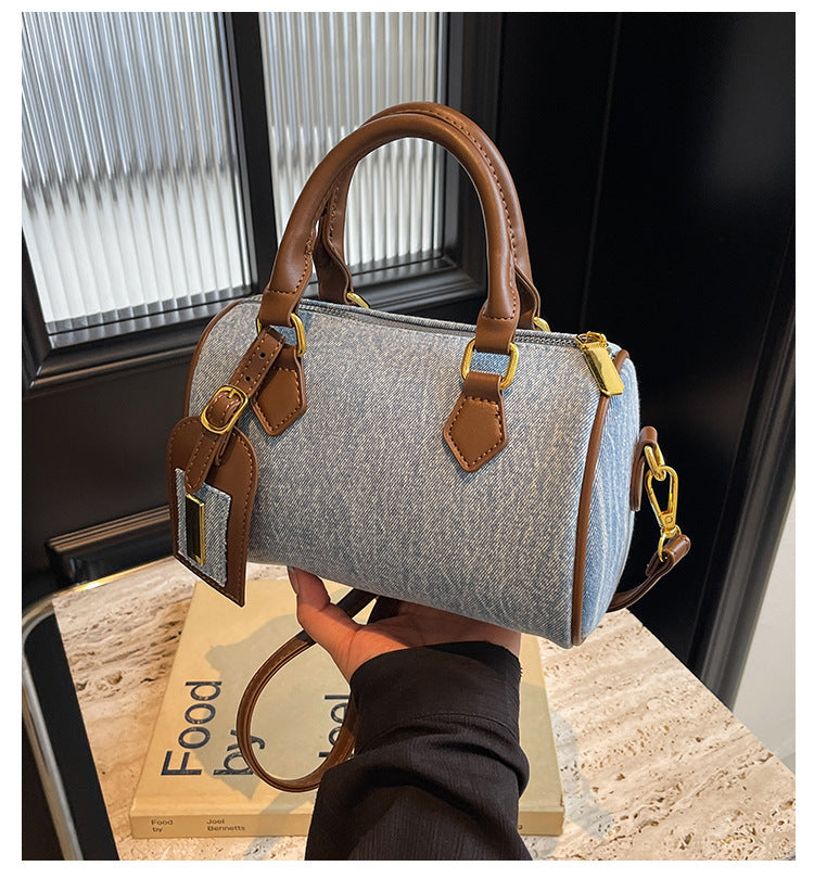 Vintage Denim Pillow Bag Shoulder Crossbody Casual Handbag