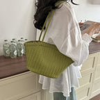 Large woven shoulder tote bag