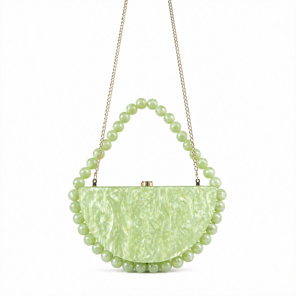 Vintage Pearl Acrylic Evening Clutch Bag