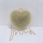 Crystal Heart Evening Clutch Bag