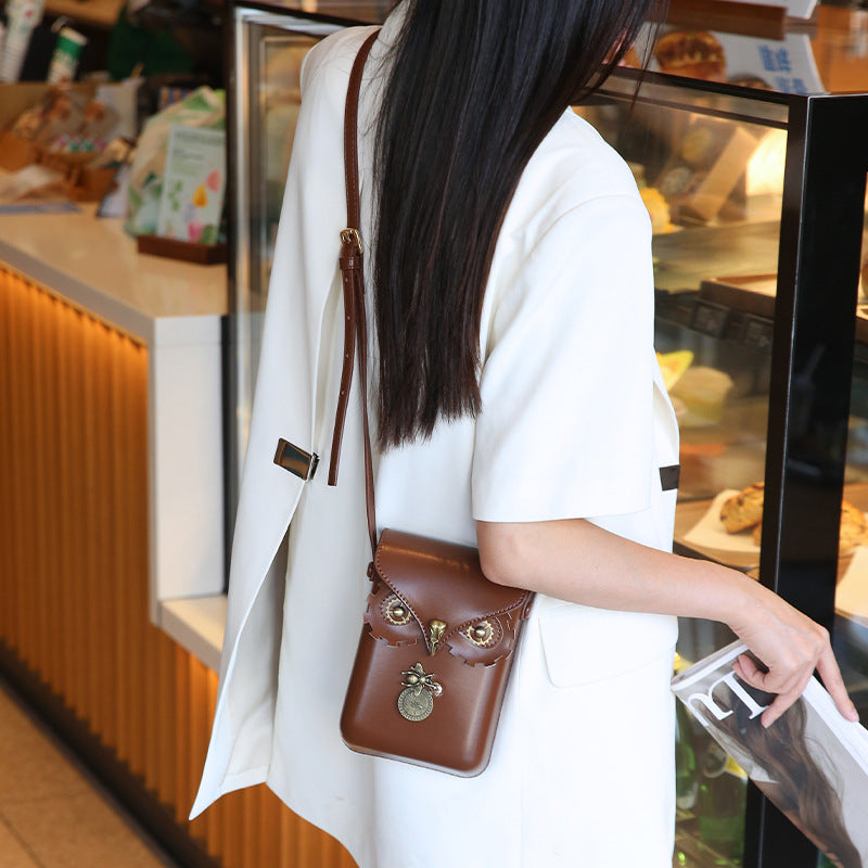 Vintage Owl Crossbody Phone Bag