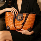 Vintage Straw Woven Crossbody Bag