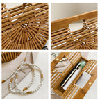 Pearl Woven Bamboo Handbag
