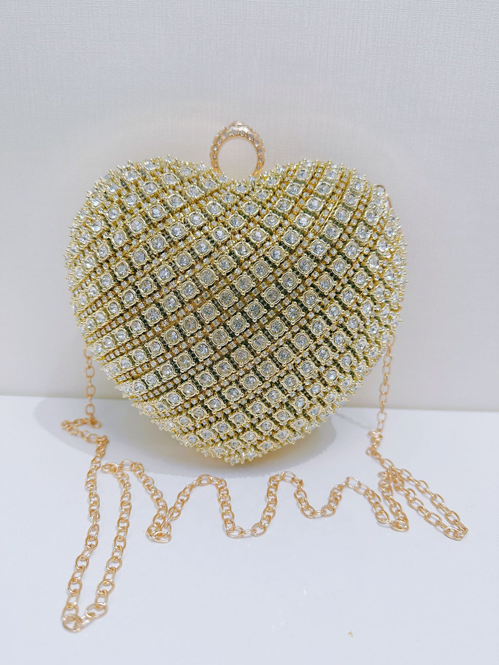Crystal Heart Evening Clutch Bag
