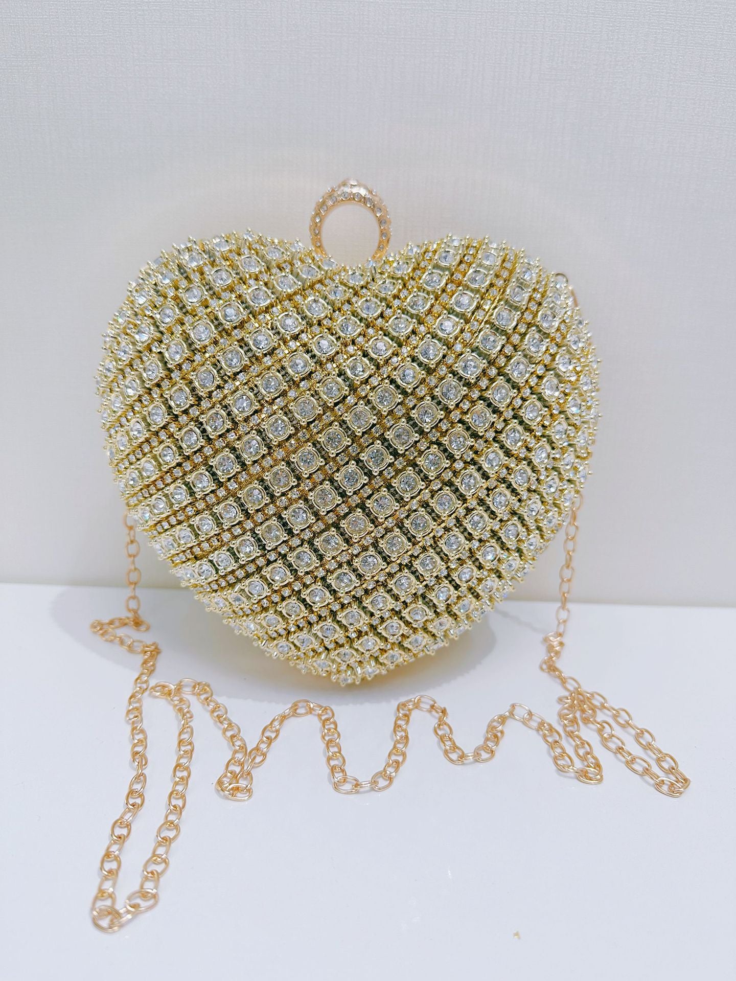 Crystal Heart Evening Clutch Bag